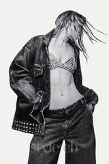 Cael Crystal Bra in Silver