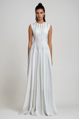joyce Ruch Ruffle Sleeveless Maxi Dress