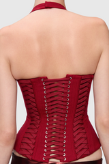 Celleen Halter Lace Up Corset Top