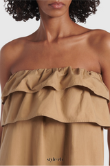 Clarrisa Ruffled Strapless Maxi Dress