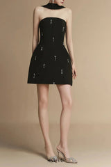Sophia A-line Sleeveless Polyester Mini Dress