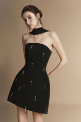 Sophia A-line Sleeveless Polyester Mini Dress