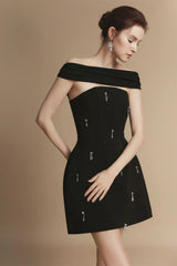 Sophia A-line Sleeveless Polyester Mini Dress