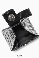 Rhinestone-embellished Pyramid Handbag