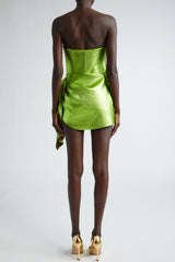 jennifer Strapless Ruched Mini Dress in green