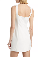 Dilanne Floral Appliqué Mini Dress in White