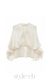 off-shoulder flared sleeve mini shirt dress in white