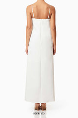 judy Buttercup Embroidered Maxi Dress in White