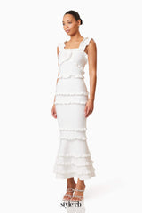 josephine Frill Maxi Dress in White