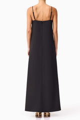 kristin Buttercup Embroidered Maxi Dress in Black