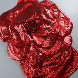 RED FLORAL-EMBELLISHED SEQUINED MINI DRESS