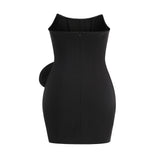 darlene Strapless Floral mini Dress in black