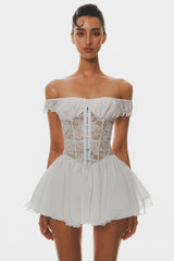 Hathia Off Shoulder Lace Corset Mini Dress