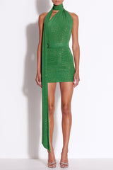 Haymita Crystal Scarf Wrap Bodysuit Two Piece Set