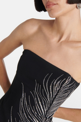 Hlisa Strapless Feather Embellished Mini Dress