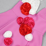 FLORAL EMBELLISHED PEARL STRAP MINI DRESS