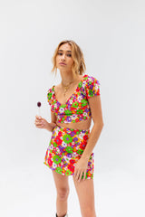 Flower pattern set dress