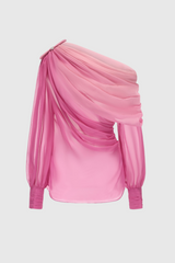 Jodelle Asymmetrical Gradient Ruched Top