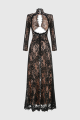 Juselius Lace Cutout Maxi Dress - Black