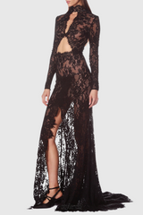 Juselius Lace Cutout Maxi Dress - Black