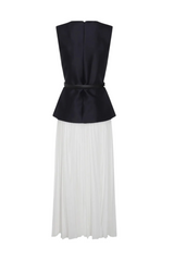 Sleeveless Belted Chiffon Midi Dress
