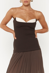 margueriteStrapless Pleated Maxi Dress