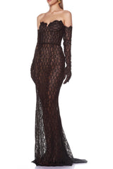 Burlita Strapless Lace Maxi Dress