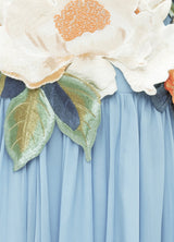 joanne Appliqué Floral Maxi Dress in Powder Blue