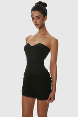 Liserre Sequin Strapless Corset Ruched Mini Dress