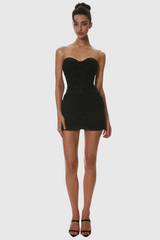Liserre Sequin Strapless Corset Ruched Mini Dress