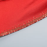 CUTOUT RUCHED SEQUIN SLIT DRESS