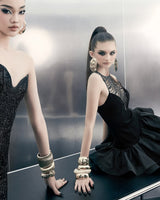 jessica sequin tulle ruched hem mini dress in black