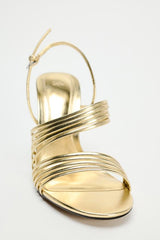 METALLIC STRAPPY SANDALS