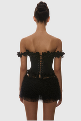 Mackie Off Shoulder Lace Up Corset