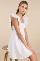 Marvelous Time White Ruffled Mini Dress