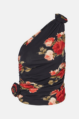 Mercy Floral Ruched One Shoulder Top