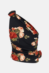 Mercy Floral Ruched One Shoulder Top