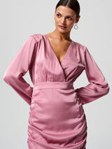 Pink Long Sleeve Mini dress