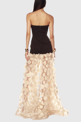 Nodin Strapless Dot Mesh Maxi Dress