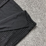 Strapless Rhinestone rose maxi dress in black