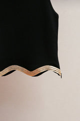 black Cropped Jumper with Chain Detail