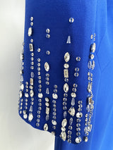 biela v-neck crystal-embellished midi dress in blue