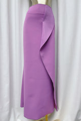 Irregular ruffle fishtail skirt in purple