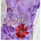 denise floral slim puff sleeves mini dress in red