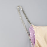 SEQUIN GLITTERING MAXI DRESS IN PALE PURPLE