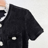 kama Black Chenille Knit Midi Dress