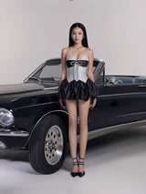 Bethari Strapless Corset Puffy Mini Dress