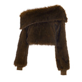 stacey One Shoulder Furry Top