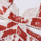 MULTICOLOR PRINT HOLLOW OUT IN DRESS