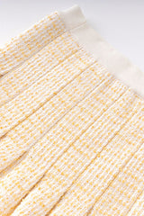 celeste Tweed Button-Front Vest Pleated Skirt Set in apricot